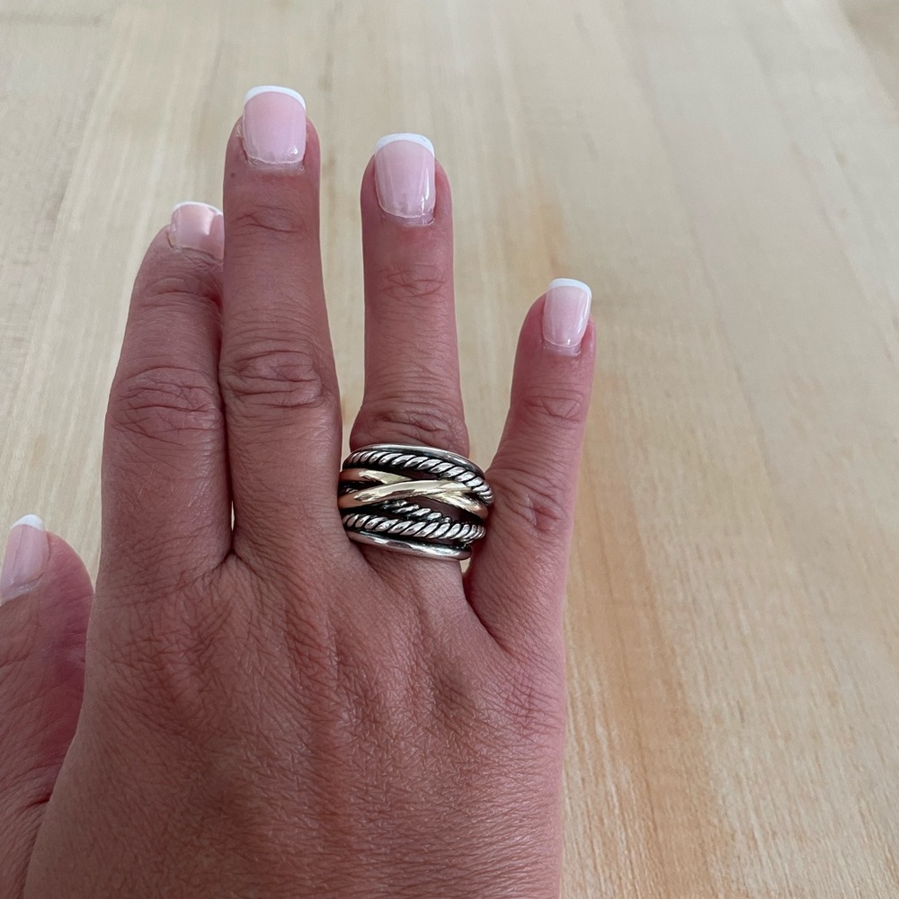 David Yurman Elegant Silver and Gold Women's Ring